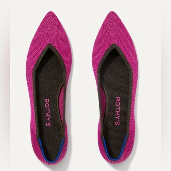 ROTHY'S The Point Flat Bright Magenta Pink Sz 11 $145 - Picture 1 of 8